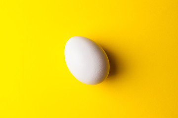 white egg on a yellow background