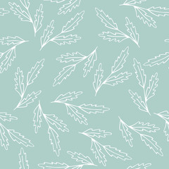 Hand drawn seamless pattern with foliage. Vector, isolated.