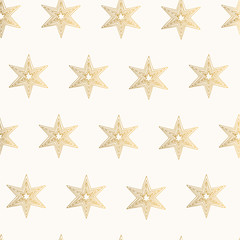 Fototapeta na wymiar Vintage sparkle pattern with golden stars.