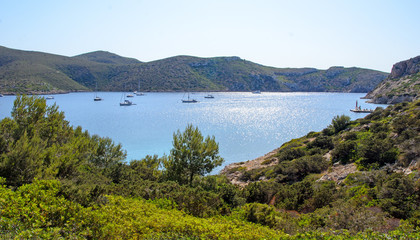 Fototapeta na wymiar Urlaub auf Trauminsel Mallorca: Auszeit, Ruhe, Meditation, Entspannung: Schöne Landschaft mit Aussicht am Meer :)