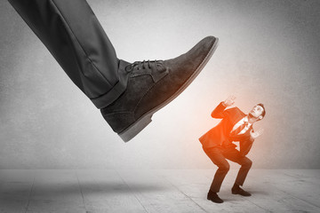 Large formal shoe stepping down young small entrant man
