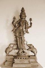 Fototapeta premium Golden and gray Hindu Goddess Kali isolated