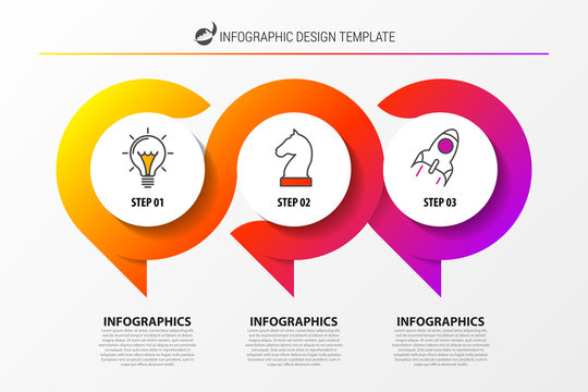 Infographic design template. Business concept with 3 steps