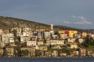 Fototapeta na wymiar View of Kastoria city and Orestiada lake
