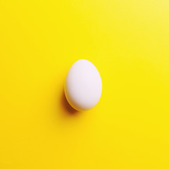 white egg on a yellow background