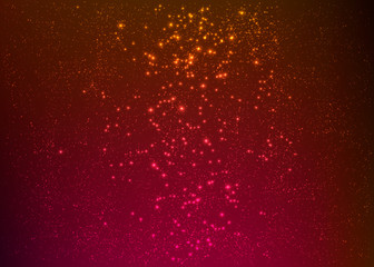 Fantasy red galaxy background. Colorful star cluster. Vector illustration of starry sky.