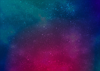 Fantasy colorful star cluster. Interstellar cloud. Outer space background. Vector cosmic illustration..