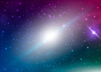 Colorful nebula, outer space background. Vector cosmic illustration.