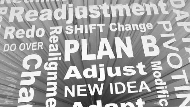 Plan B New Strategy Redo Rethink Idea Words 3d Render Animation