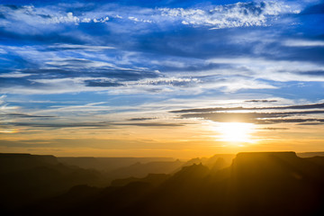 Fototapeta na wymiar Sunset Rays at Grand Canyon