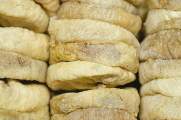 Dried, chopped figs on store shelves
