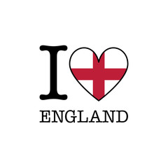 I love England. Heart shape national country flag icon