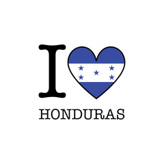 I love Honduras. Heart shape national country flag icon