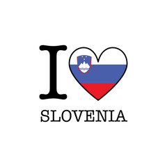 I love Slovenia. Heart shape national country flag icon