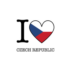 I love Czech Republic. Heart shape national country flag icon