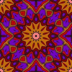 Bright color seamless art pattern. fantasy ornament. vector illustration