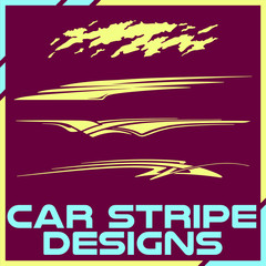Tribal and cool Car stripe design set. Adhesive vinyl sticker designs