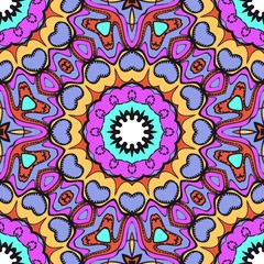 Decorative floral ornament. seamless pattern. vector illustration. Tribal Ethnic Arabic, Indian, motif. for interior design, wallpaper