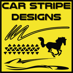 Tribal and cool Car stripe design set. Adhesive vinyl sticker designs