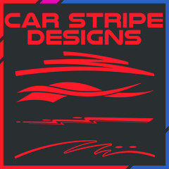 Tribal and cool Car stripe design set. Adhesive vinyl sticker designs