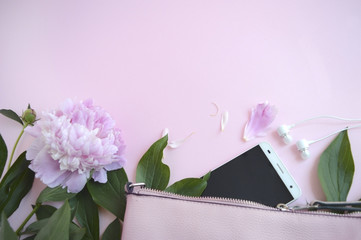 Stylish background for business woman. Copyspace cute and light