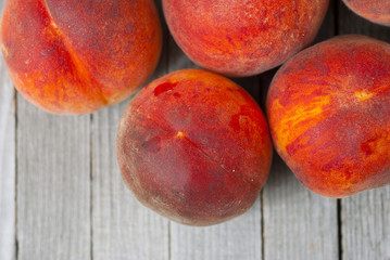Peaches on wooden