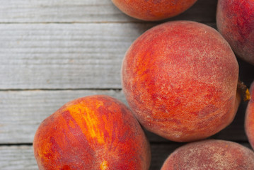 Peaches on wooden