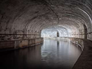 Concrete submarine tunnel Hitler's Eye constructed by nazis in ww2 near Sibenik