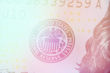 Light toning Macro outline of the coat of arms united states federal reserve