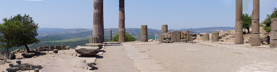 Doric columns of the ancient Greek Temple of Athena