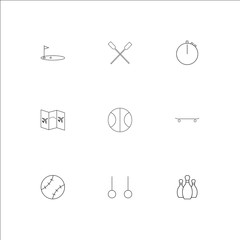 Sport And Recreation outline vector icons set