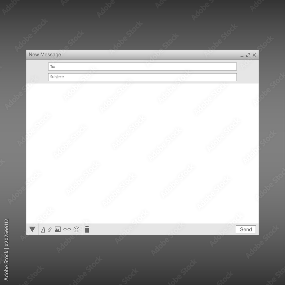 Aufkleber Email message page. User interface of message send form. Template for UI and UX design. Vector.