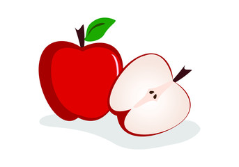 Red apple isolated on white illustration vector