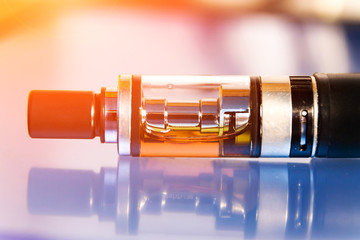Electronic cigarette with liquid, harm of smoking, social problem of smoking