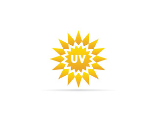 UV radiation icon, ultraviolet with sun logo symbol. vector illustration.