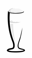 sketch of beer glass on a white background