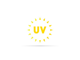 UV radiation icon, ultraviolet with sun logo symbol. vector illustration.