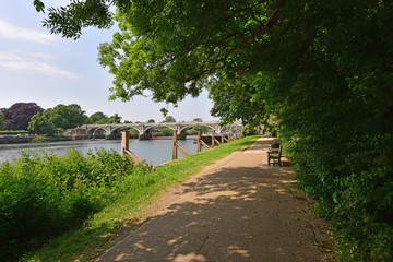 Thames Path at Richmond Lock and Weir.