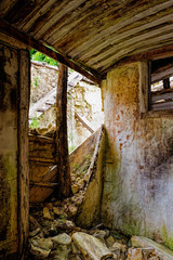 Fototapeta na wymiar open room in an abandoned house