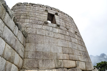 The Temple of the Condor, an Incan ceremonial building at Machu Picchu, an ancient Inca archaeological site near Cusco, Peru