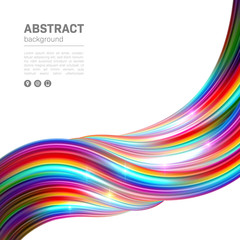 Smooth colorful waves. Abstract background with space for text. Vector Illustration