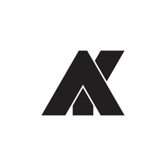 AK letter logo - obrazy, fototapety, plakaty
