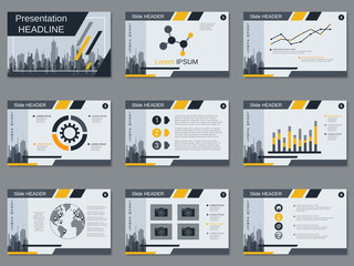 Obraz na płótnie Canvas Professional business presentation, slide show vector design template