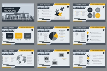 Professional business presentation, slide show vector design template