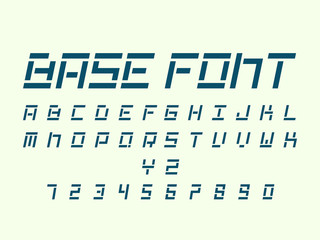 Base cursive  font. Vector alphabet 