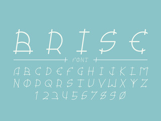 Brise cursive  font. Vector alphabet