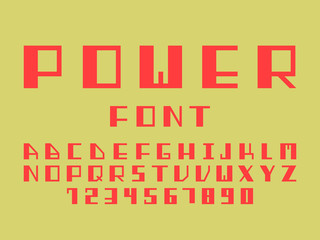 Obraz premium Power bold font. Vector alphabet