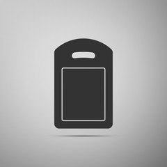 Cutting board icon isolated on grey background. Chopping Board symbol. Flat design. Vector Illustration