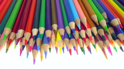 Colored pencil on a white background ,b-roll for variety clips