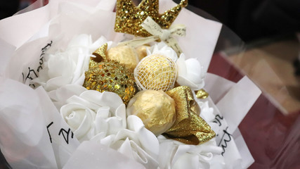 A bouquet of candy. A gift of love confession